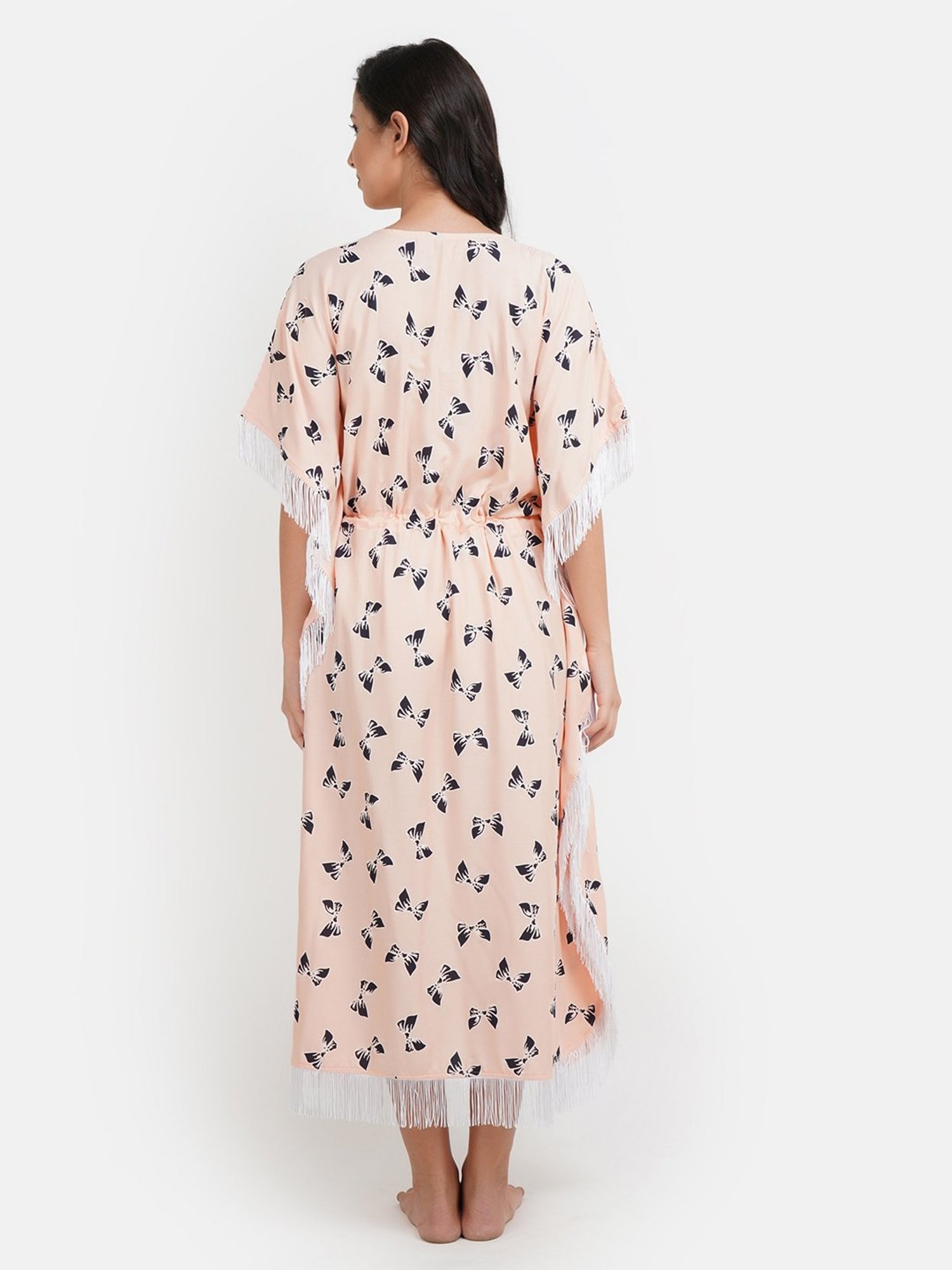 KOI SLEEPWEAR Peach Printed Kaftan Nighty