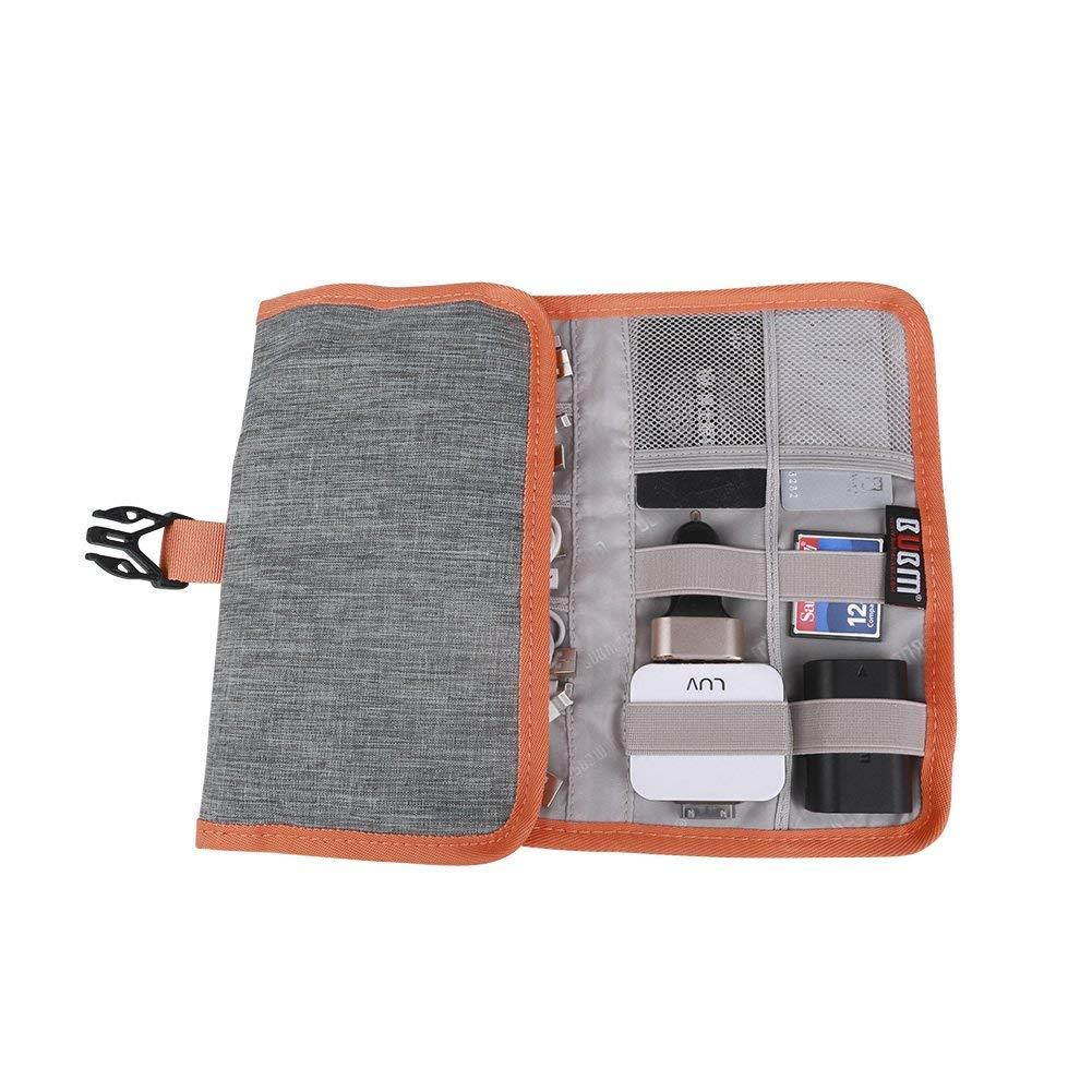 Travel Organizer, BUBM Cable Bag/USB Drive Shuttle Case/Electronics Accessory Organizer-Grey