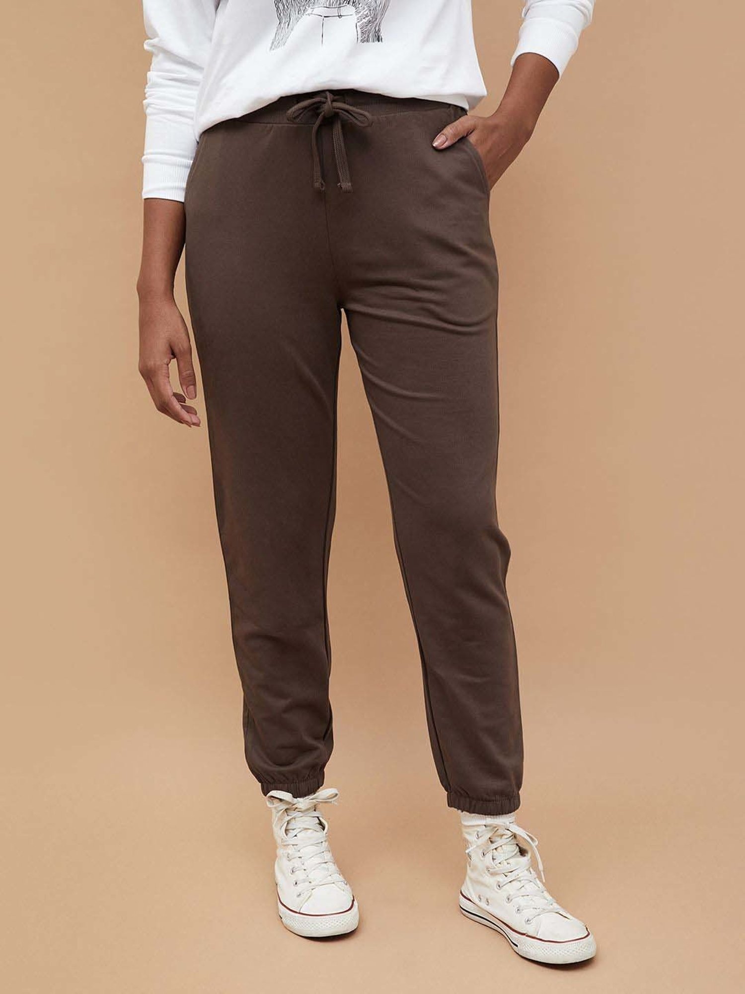 Fame Forever by Lifestyle Brown Cotton Joggers