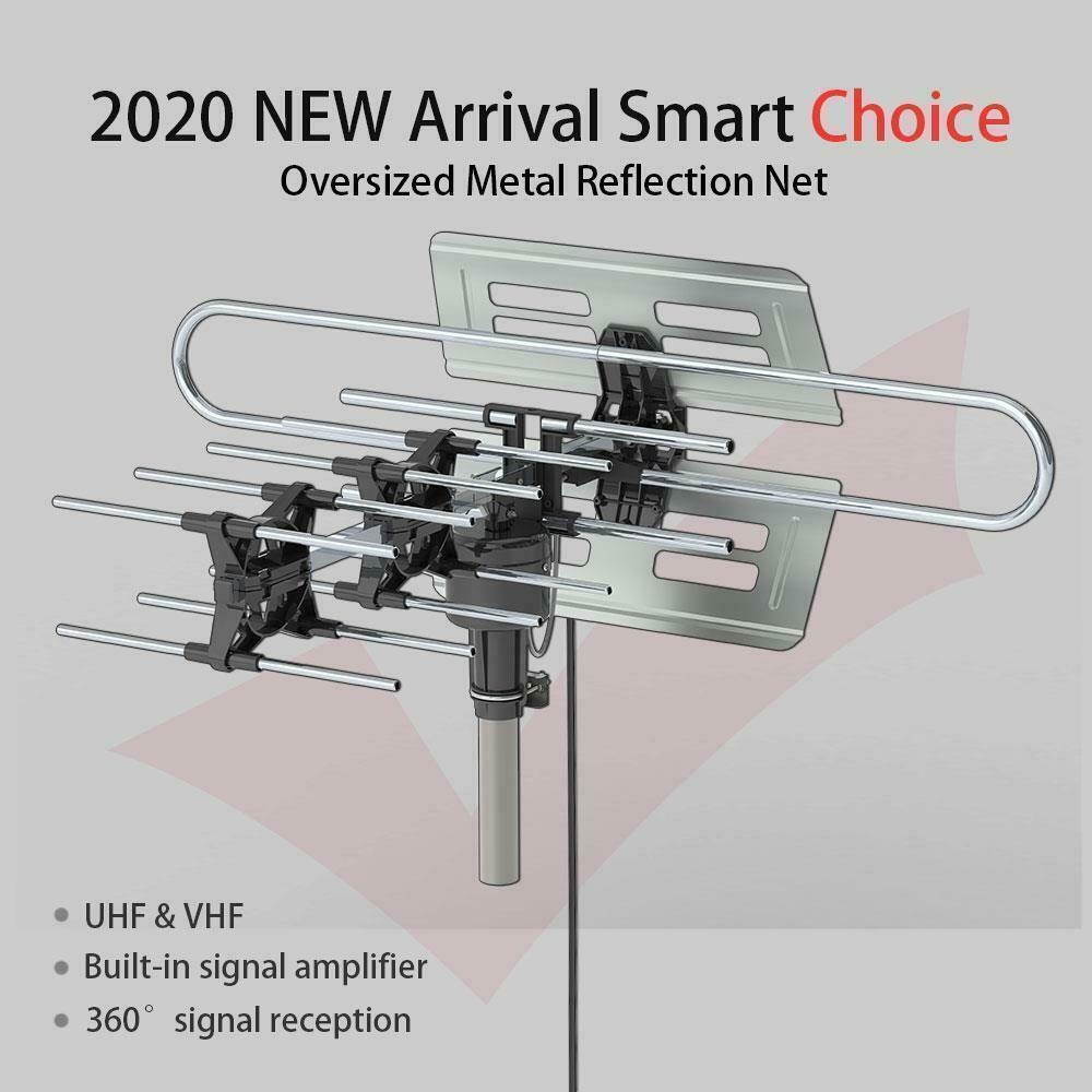 980 Miles Outdoor Amplified TV Antenna HDTV 1080P 4K 38dB Motorized 360&deg; Rotate