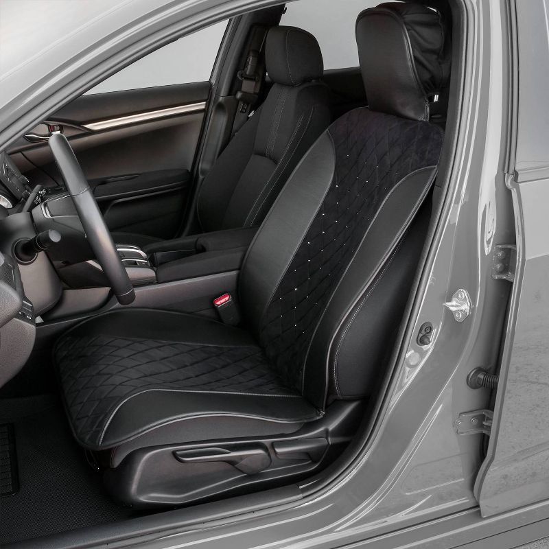 LUNNA 1pc Jet Black Seat Vest Embellished with Swarovski Crystals