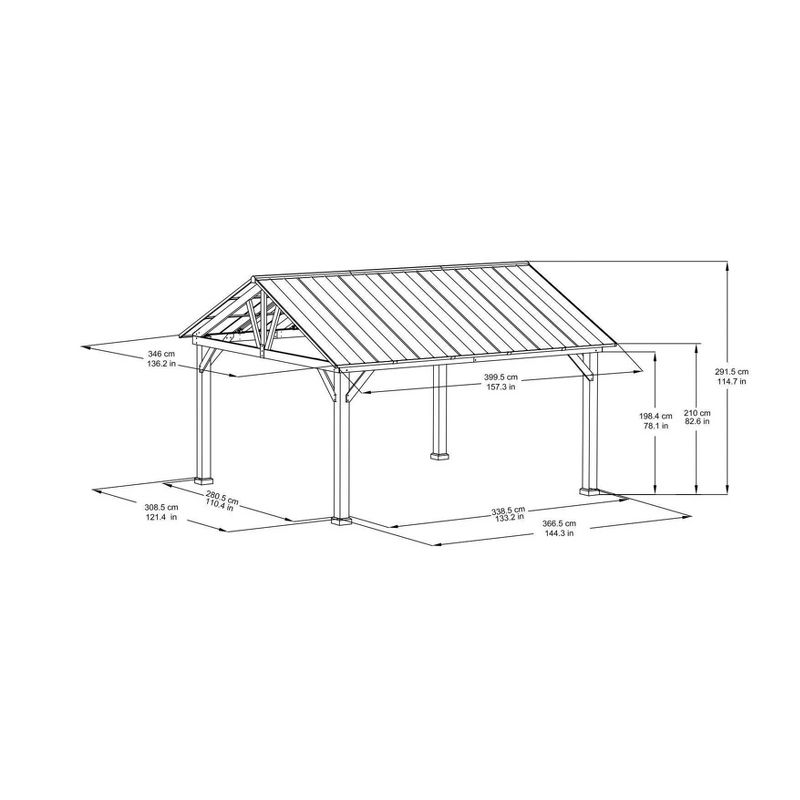 Brisbane 11' X 13' Copper Steel Top Outdoor Gazebo - Brown - Sunjoy