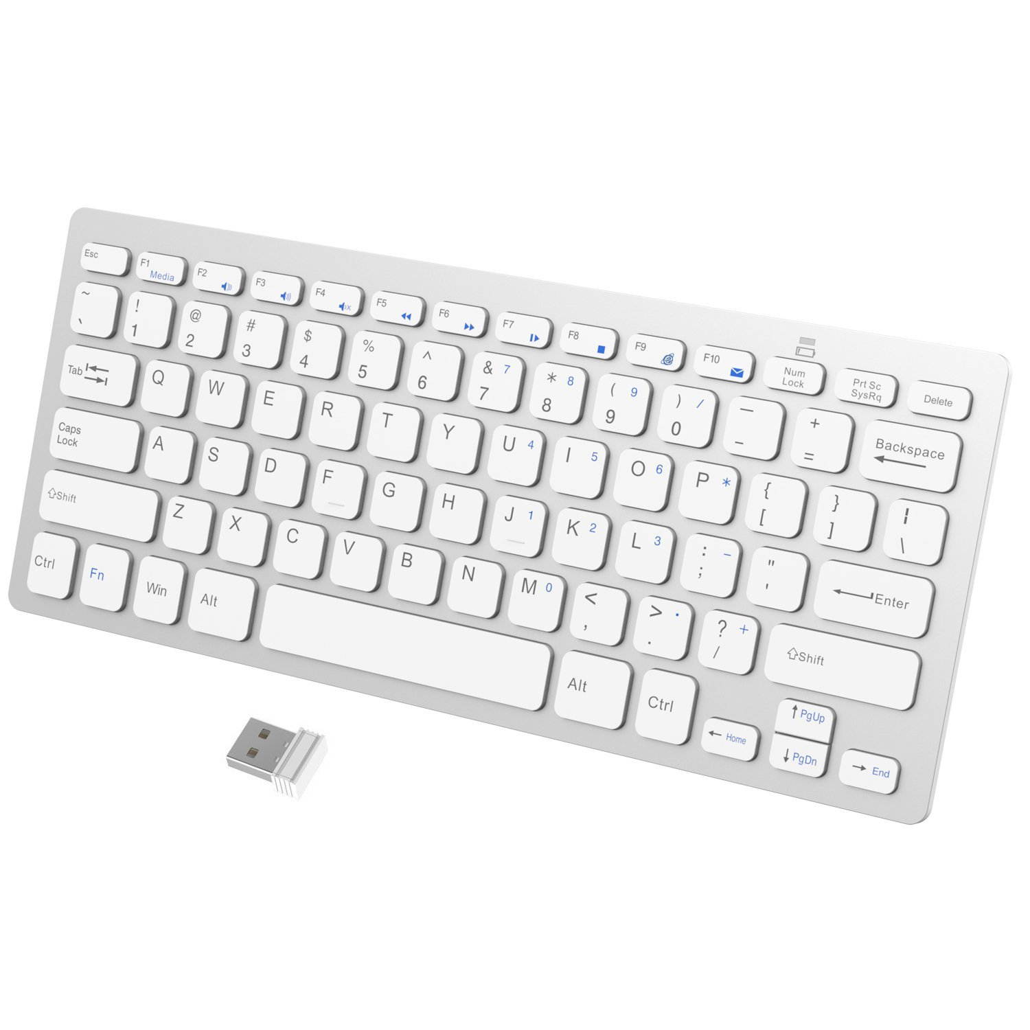 JETech Ultra-Slim 2.4G Wireless Keyboard  (Black) - 2160  for  Windows XP /7/8/10/Vista