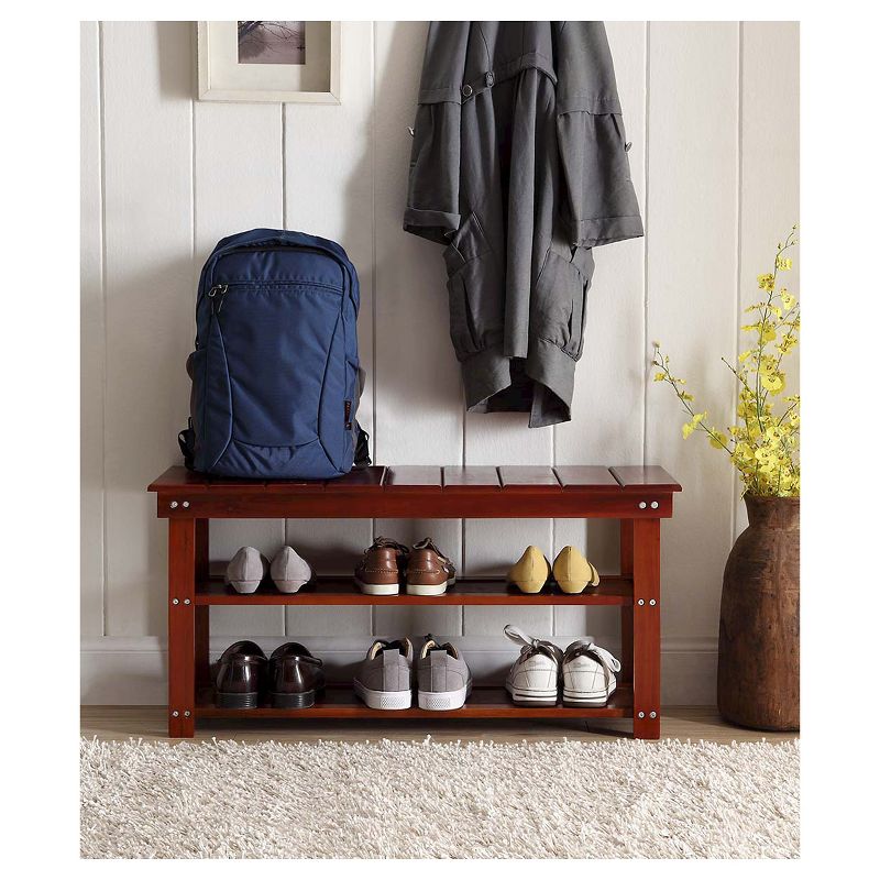 Oxford Utility Mudroom Bench Cherry - Breighton Home