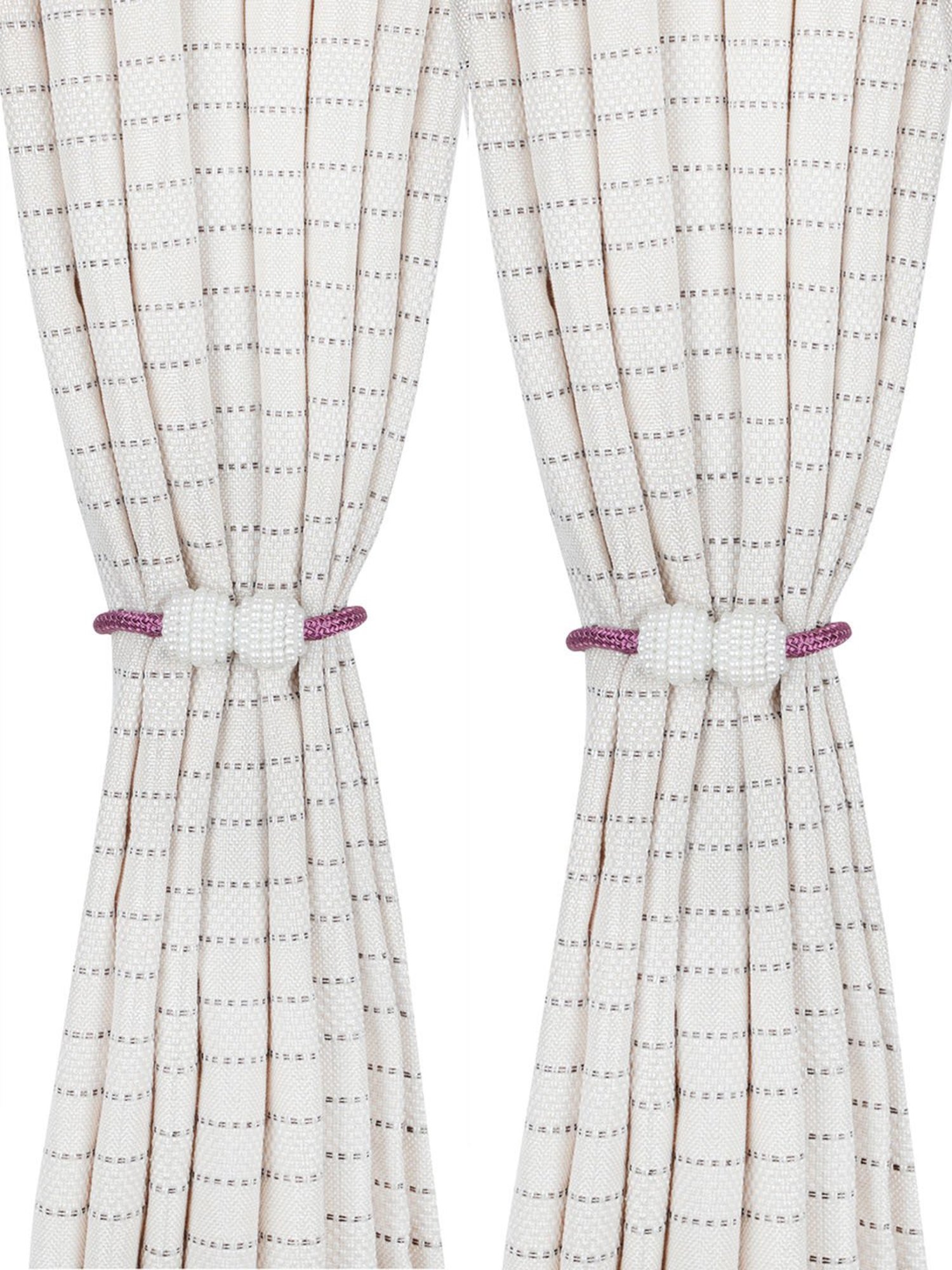 Romee Purple Polyester Solid Curtain Tie and Hold Backs