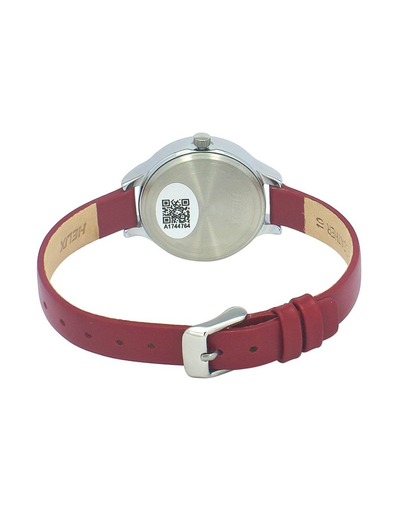 Helix By Timex Red Round Dial Analog Leather Women Watch - TW027HL20