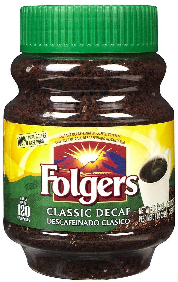 Folgers Classic Decaf Instant Coffee Crystals