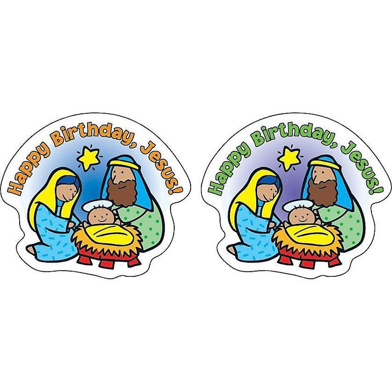 CARSON-DELLOSA Happy Birthday, Jesus! Shape Stickers, 72/Pk 268001