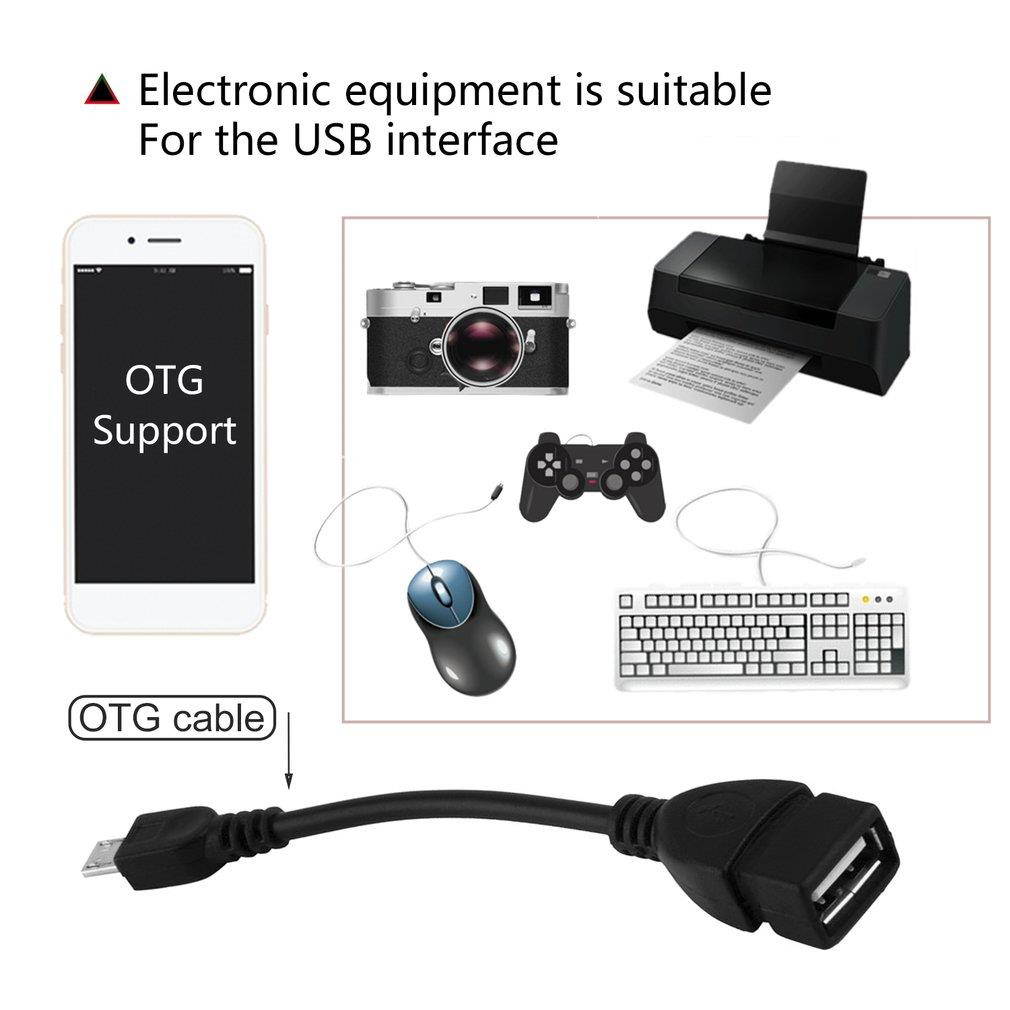 3pcs USB 2.0 A Female to Micro B Male Converter OTG Adapter Cable