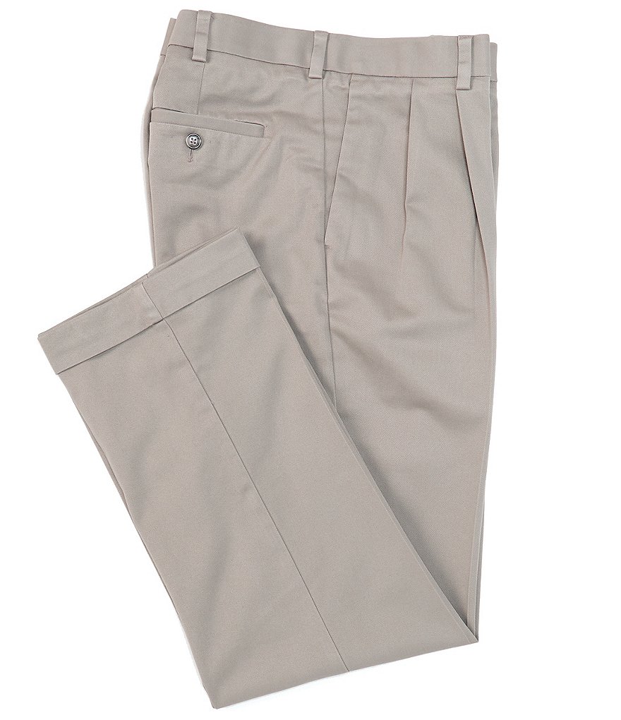 Roundtree & Yorke TravelSmart CoreComfort Non-Iron Pleated Classic/Relaxed Fit Chino Pants