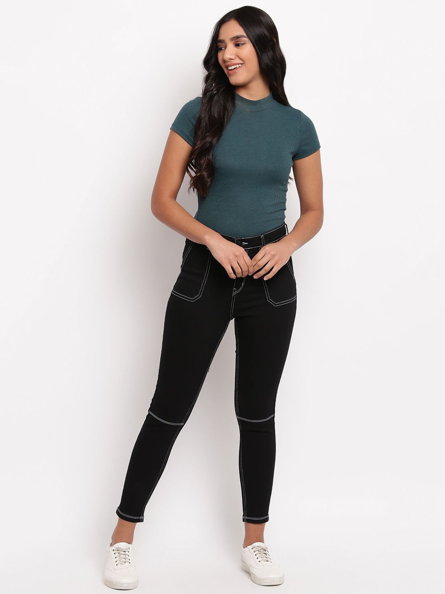 Tales & Stories Black Mid Rise Jeans