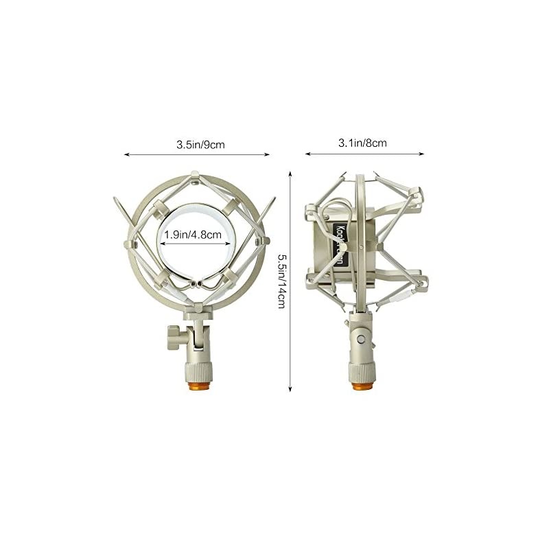 Universal 50MM Microphone Shock Mount for 48MM54mm Diameter Condenser Mic Silver