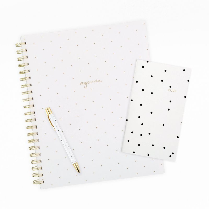 2021-23 Academic 2-Year Packet Planner 3.625" x 6.25" Monthly White with Black Dots - Sugar Paper™