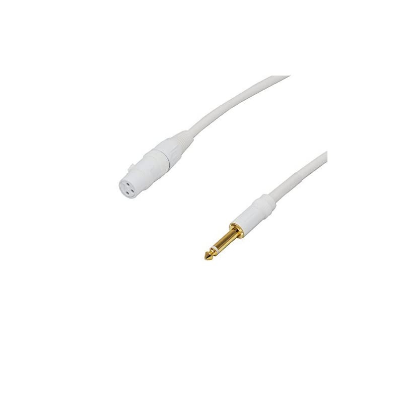 E80225 14 TS to XLR Female 25 Feet White Color Microphone Cable