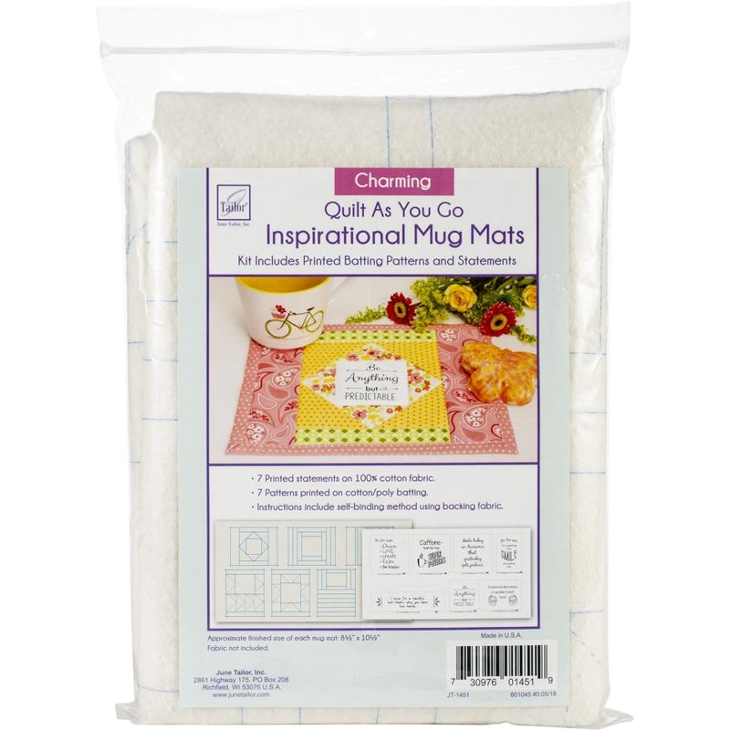June Tailor Quilt As You Go Inspirational Mug Mats Kit-Charming Series