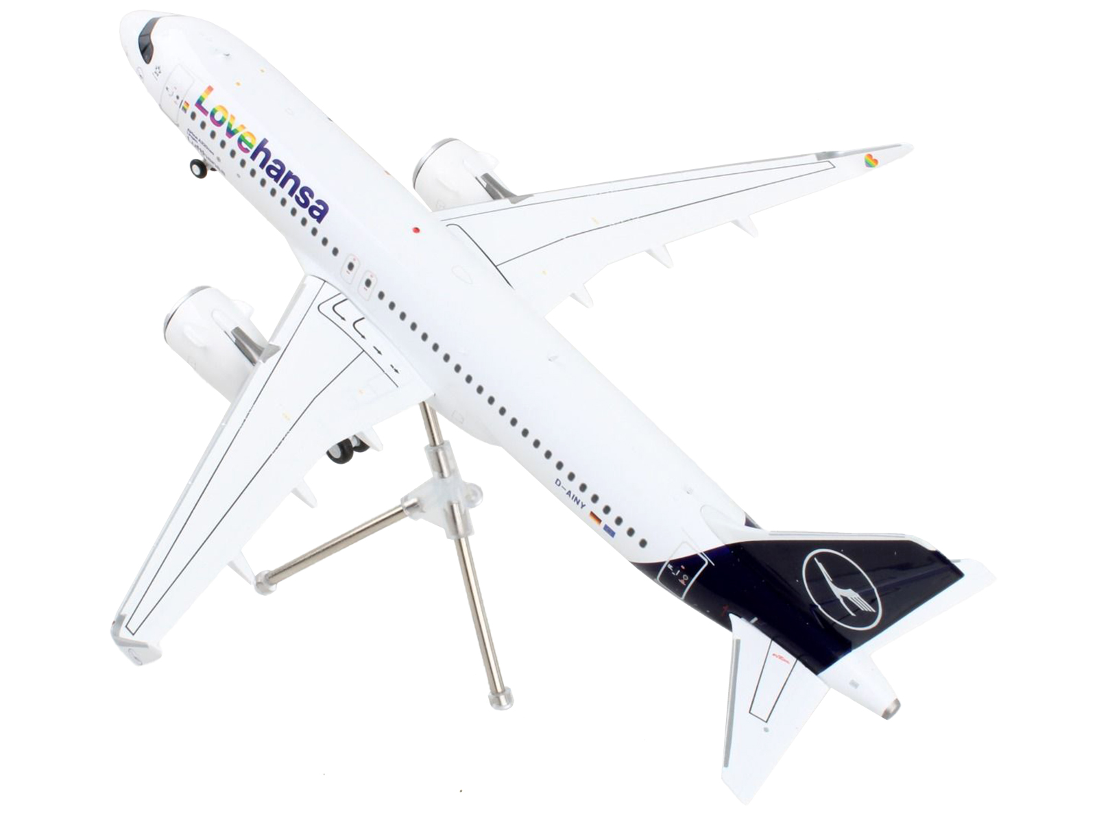 Airbus A321neo Commercial Aircraft "American Airlines" (N413AN) Gray with Striped Tail 1/400 Diecast Model Airplane by GeminiJets