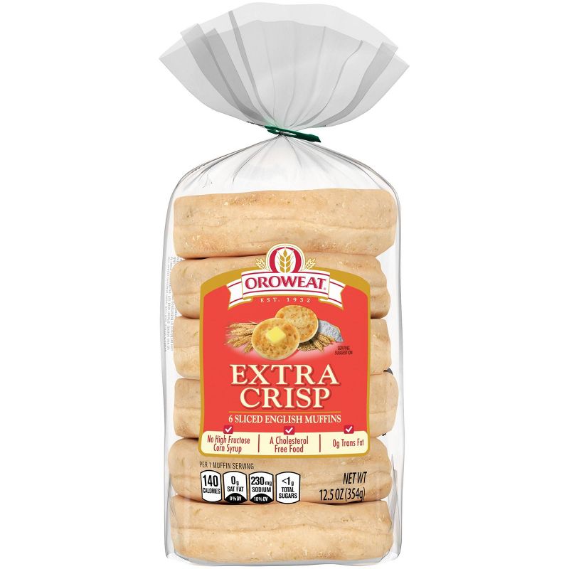 Oroweat Extra Crisp English Muffin - 12.5oz/6ct
