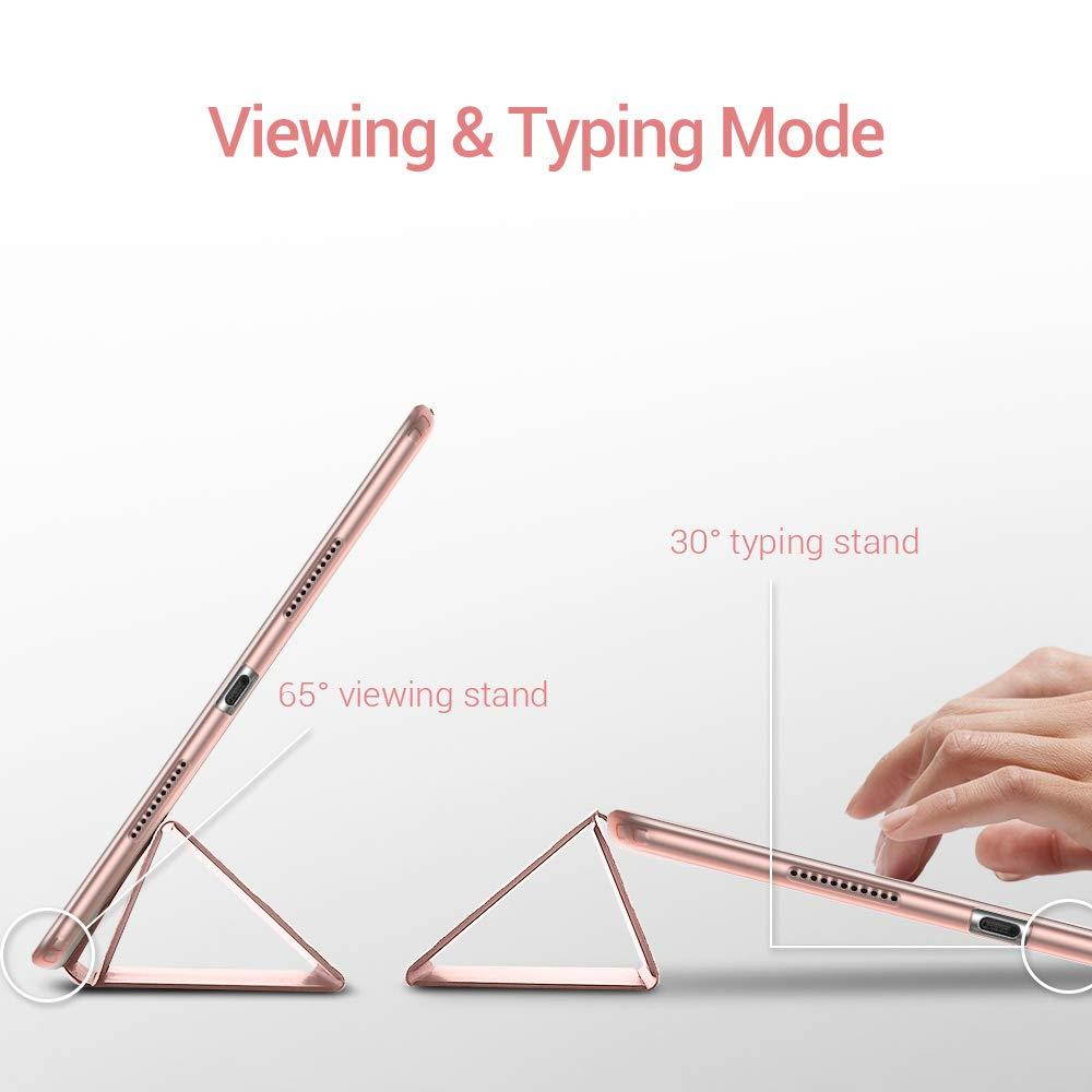 ESR Rebound Slim Smart Case Specially Designed for iPad Air 3 10.5" 2019, Flexible TPU Back Cover with Rubberized Coating,Auto Sleep/Wake and Viewing/Typing Stand for iPad Air (3rd Gen)2019, Rose Gold