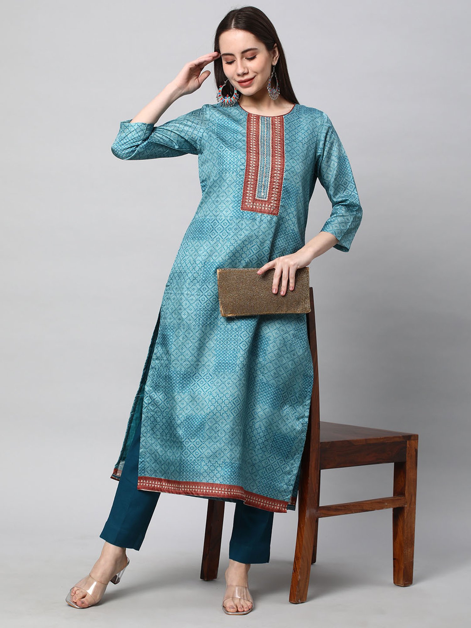 Kami Kubi Teal Linen Pants