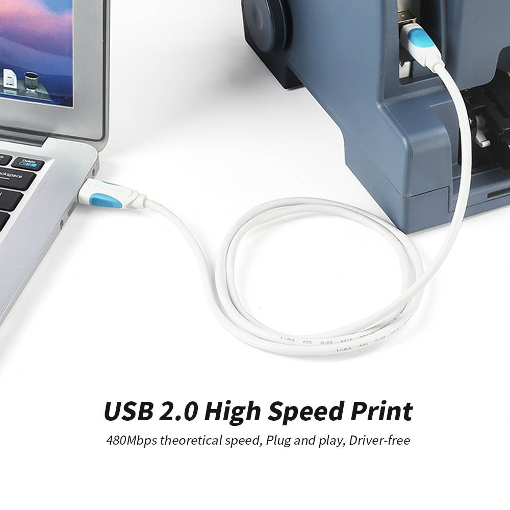 VENTION USB2.0 Printer Cable Male to Male 1.5m/4.92ft Printer Scanner Cable Replacement for HP/Canon/Epson (Black)