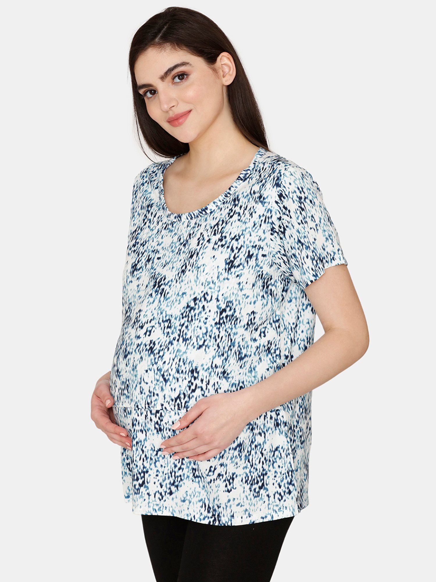 Coucou by Zivame Blue Printed Maternity Top