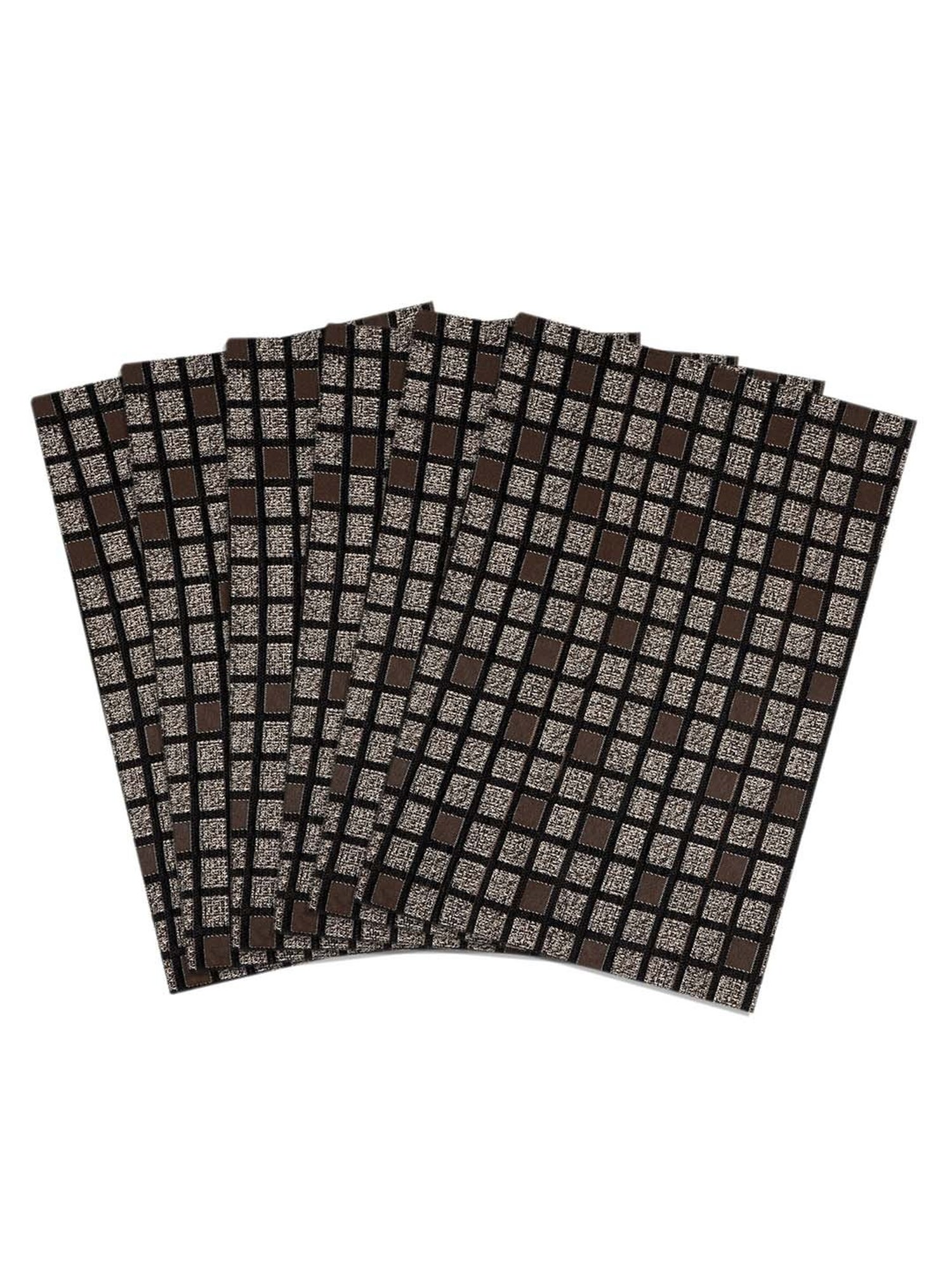 Saral Home Grey & Black Chenille Placemats - Set of 6