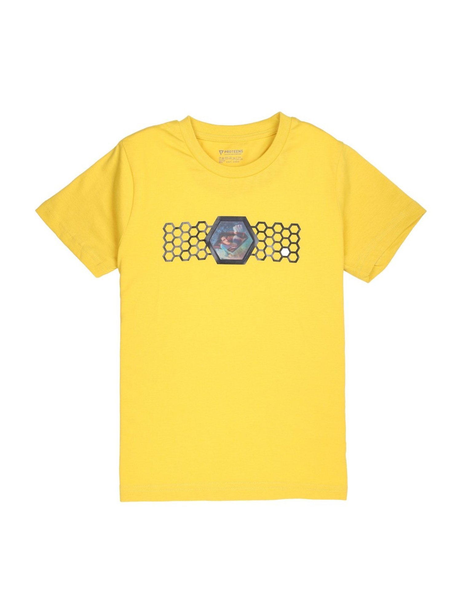 Proteens Kids Yellow Cotton Printed T-Shirt