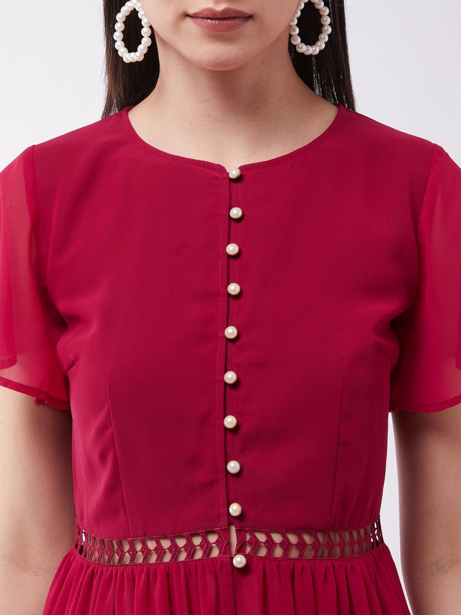 Miss Chase Red Short Sleeve Tunic