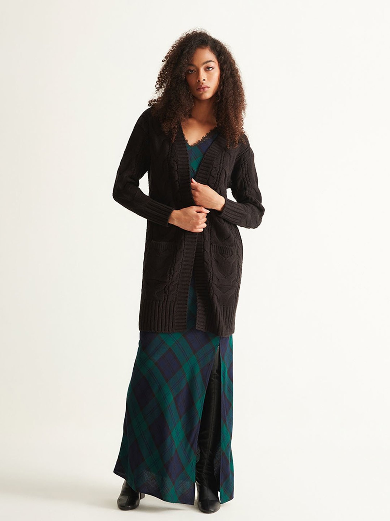 Cover Story Black Long Cardigan