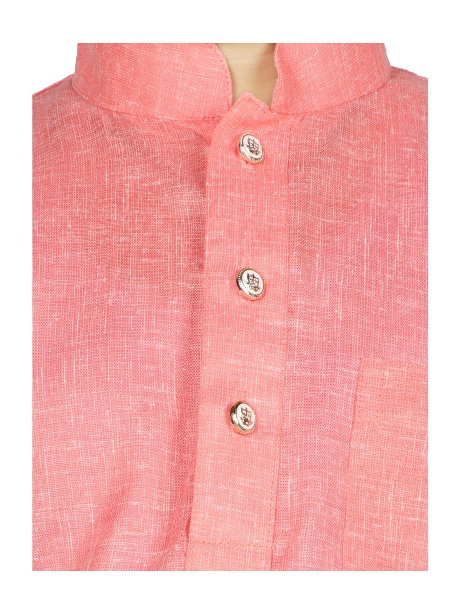 SG Yuvraj Kids Pink & White Solid Kurta with Churidars
