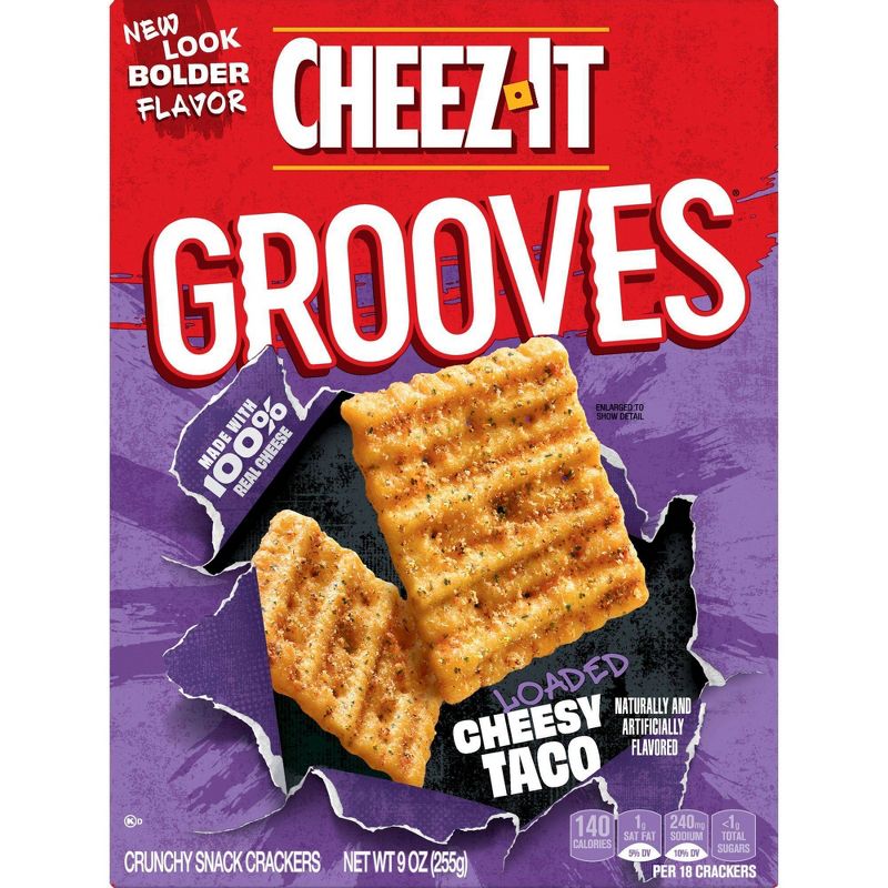 Cheez-It Grooves Loaded Cheesy Taco Crunchy Snack Crackers - 9oz