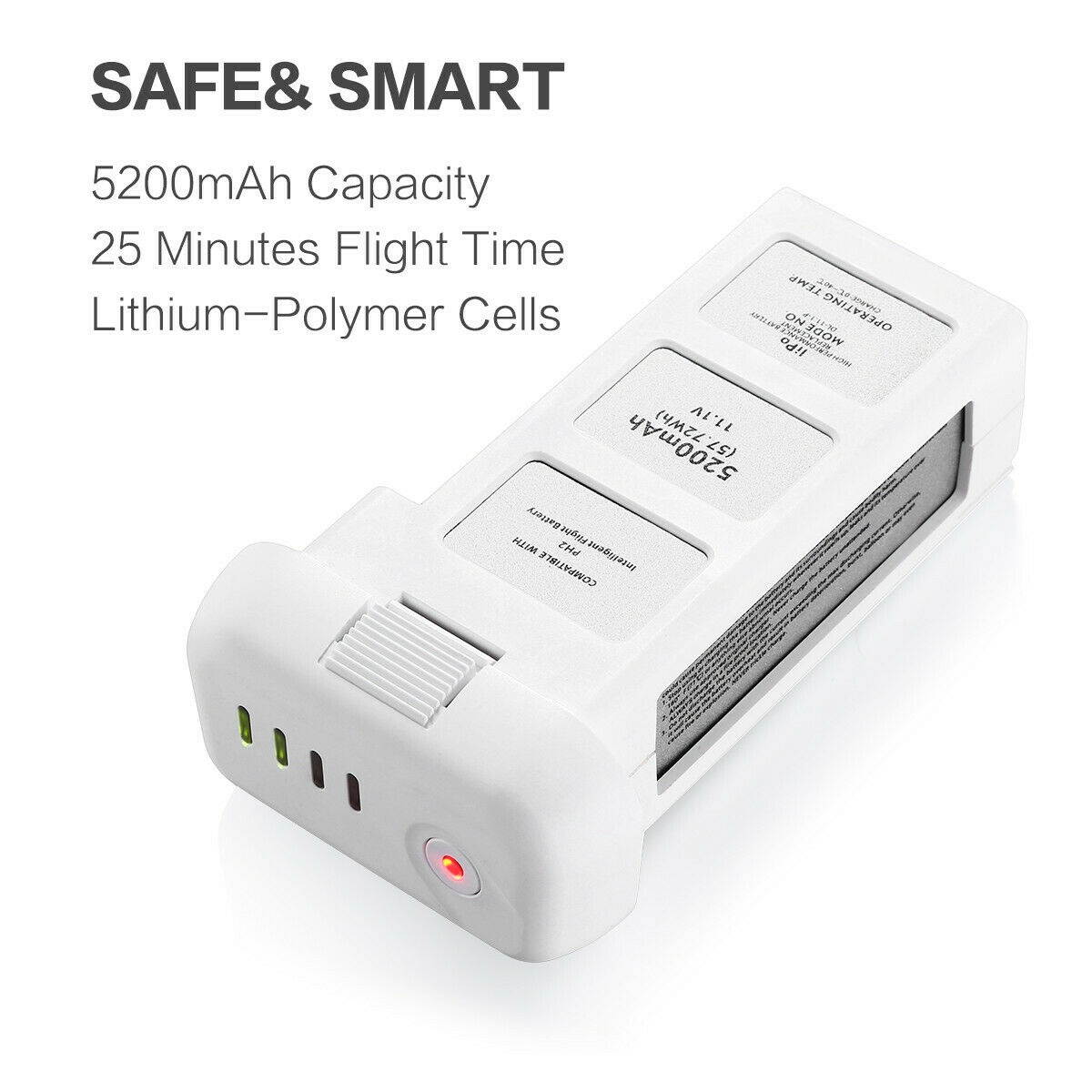 5200mAh Flight Battery Lot For DJI Phantom 2 Vision+ Plus Drone Quadcopter White