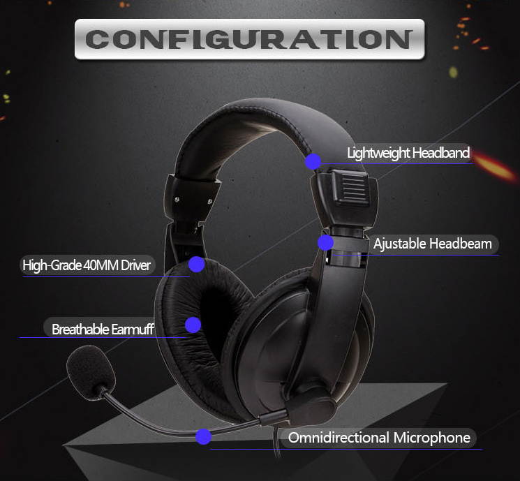 Gaming Headset,  3.5mm Wired Bass Stereo Noise Isolation Over Ear Gaming Headphones with Mic for PC, Laptop, Computer, Cellphone, PS5, PS4, Nintendo Switch - Volume Control (Black)