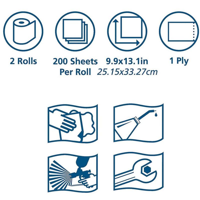 Tork 450338 Advanced ShopMax Soft Durable Cleaning Wiper 450 Centerfeed Refill for Home, Office, or Janitorial Cleaning, Blue (2 Pack)