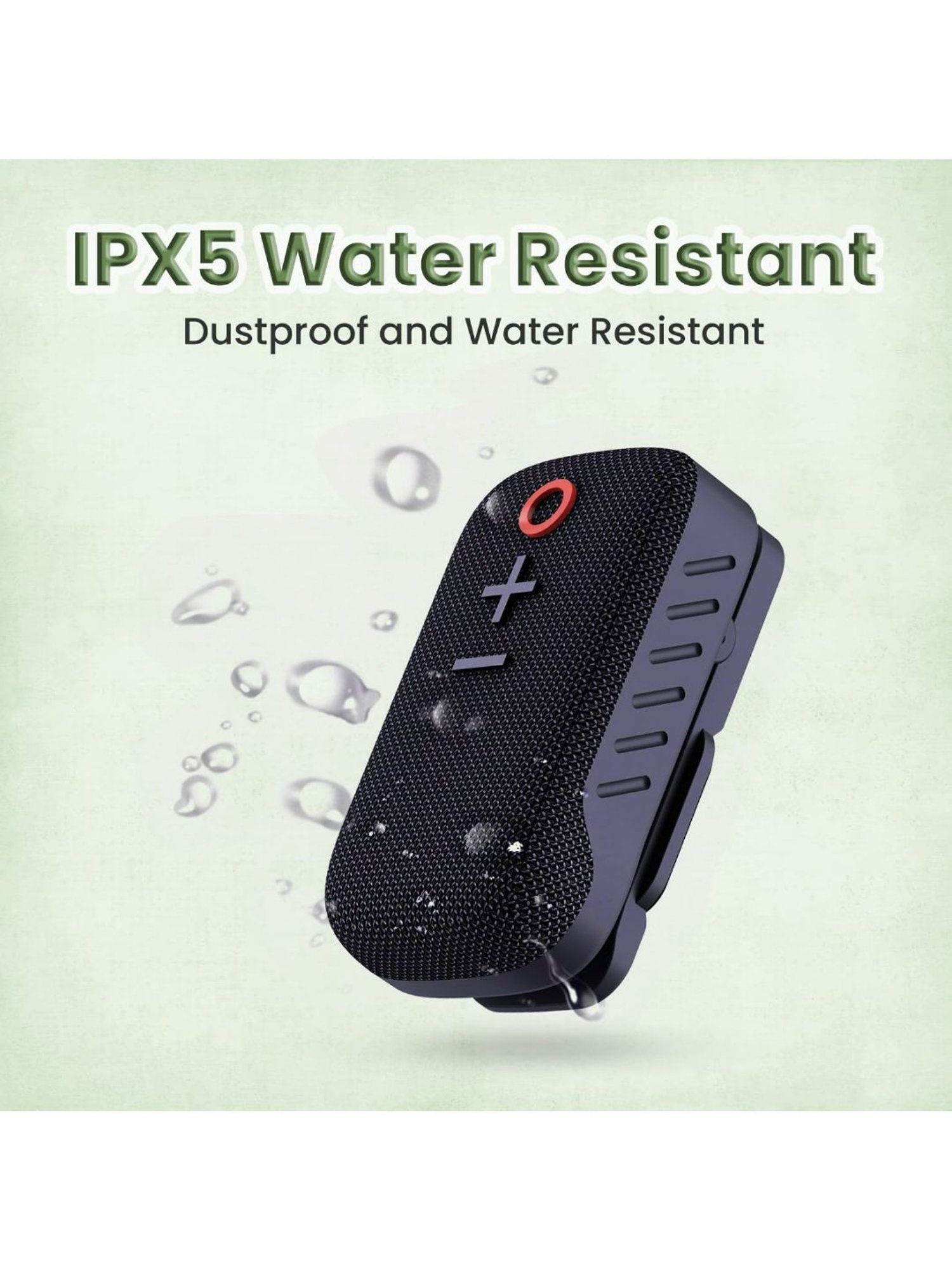 Portronics Talk Three Wearable Bluetooth Speaker with Mic, 10Hours Playtime (Black)