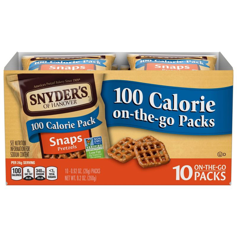 Snyder's of Hanover 100 Calorie Pretzel Snaps Packs - .9oz/10pk