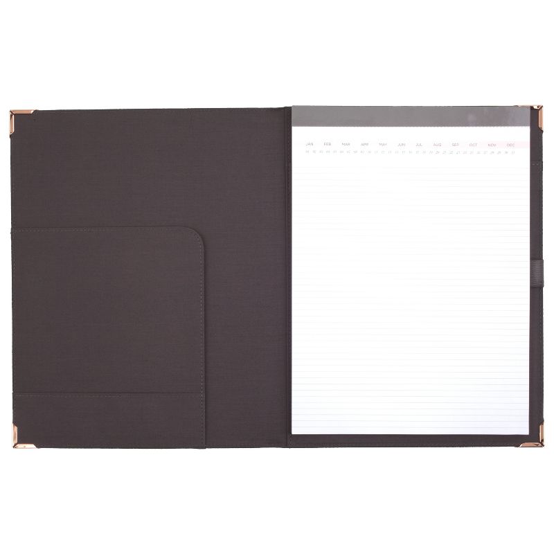 Cambridge 8.5" X 11" Refillable Padfolio 50 Sheet - Black/Gold