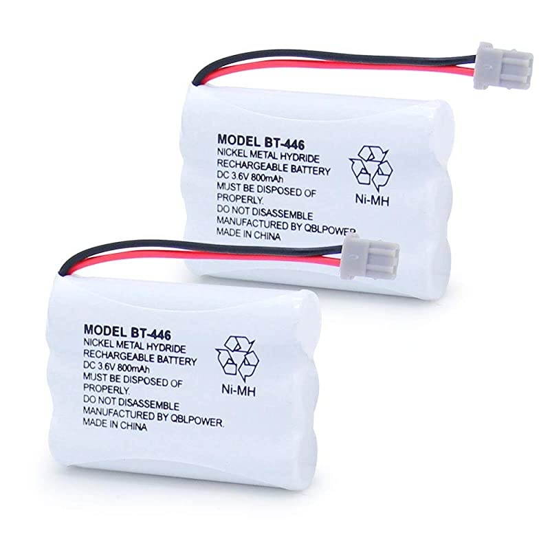 BT446 BT-446 Cordless Phone Battery Rechargeable Compatible with Uniden BBTY0503001 BT-1004 BT-1005 GE-TL26402 BT-504 CPH-488B 3.6V 800mAh (2 Pack)