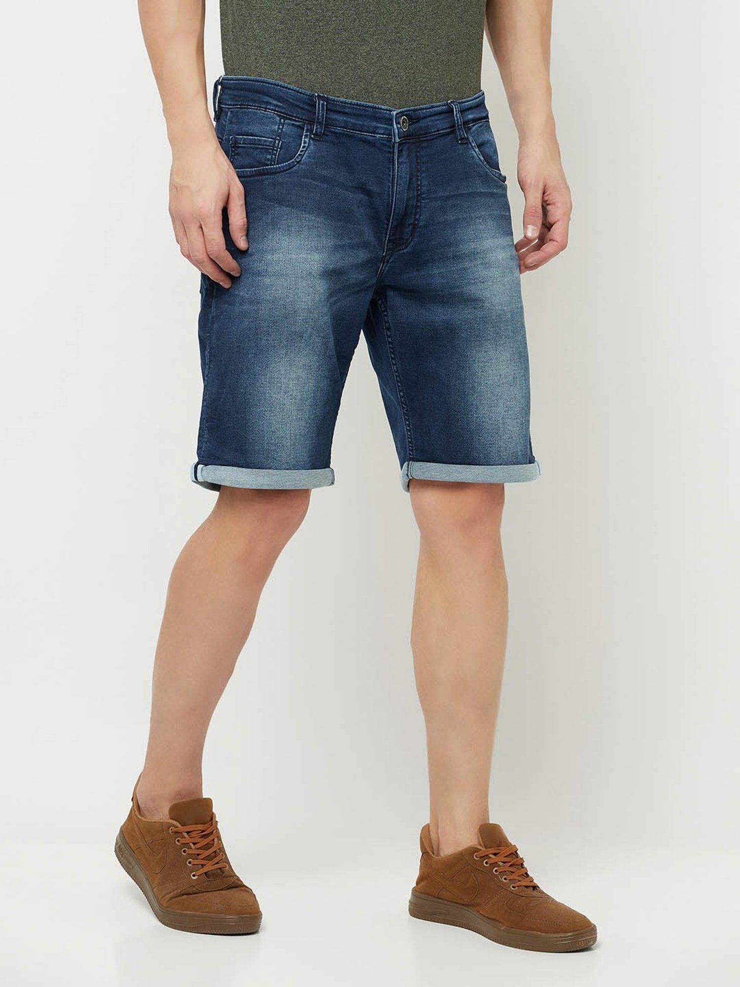 Octave Blue Regular Fit Shorts