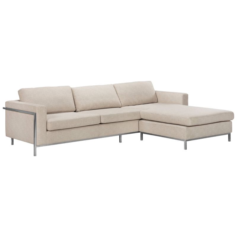 5pc French Seamed Sectional Mona Abstract Gray - Project 62™
