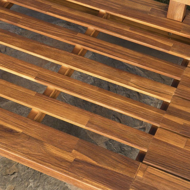 Hillcrest 4pc Acacia V-Shaped Outdoor Patio Sectional Sofa Set - Natural/White - Christopher Knight Home