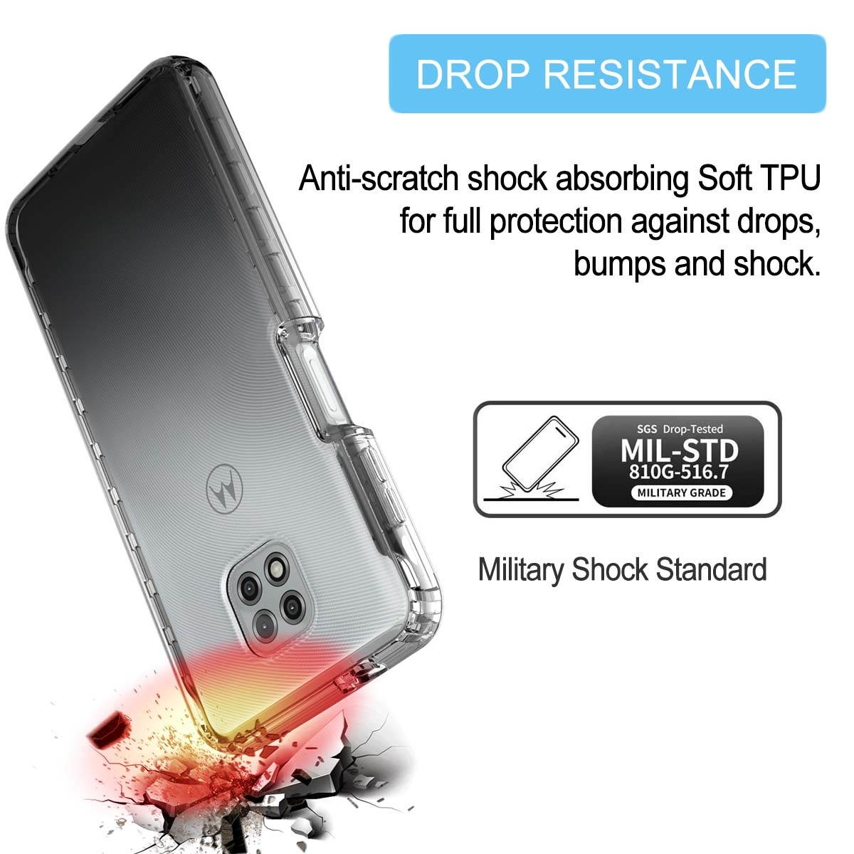 Moto G Power 2021 Case, Tekcoo Shockproof Rugged Body Protection Soft TPU Bumper Clear Case Shell Ultra-Thin Slim Flexible Rubber Anti-Scratch Protective Phone Cover For Moto G Power 2021 - Black