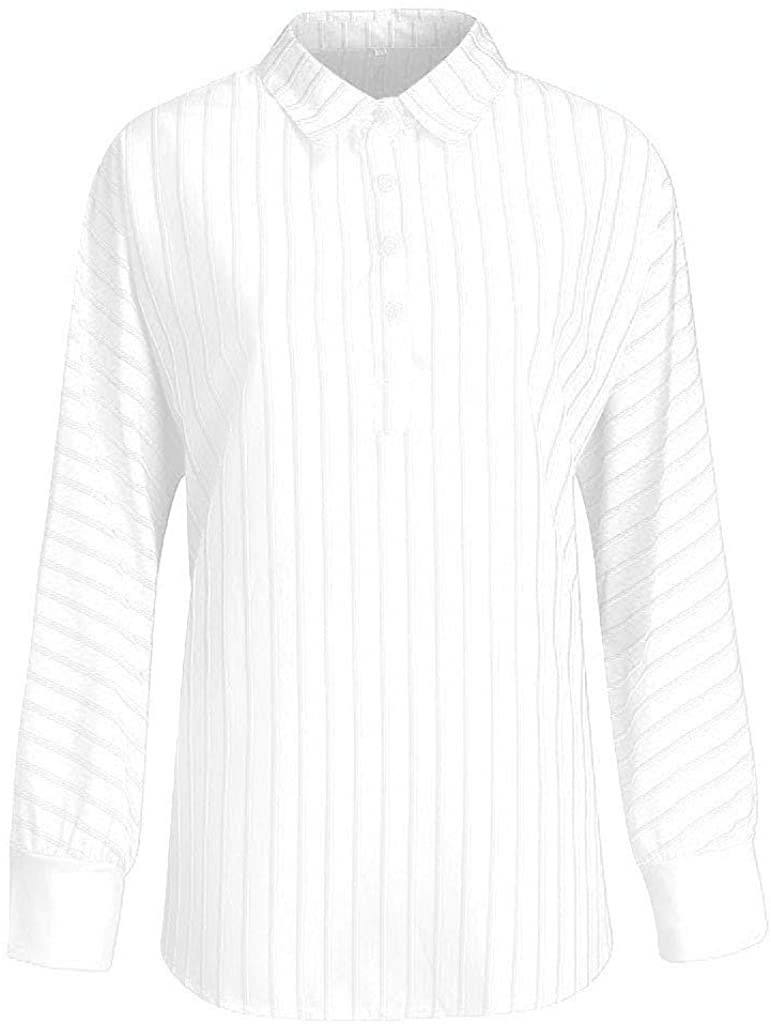 Startview Women Loose Casual Striped Shirt Button Lapel Long Sleeve Shirt Top Blouse Summer Fashion