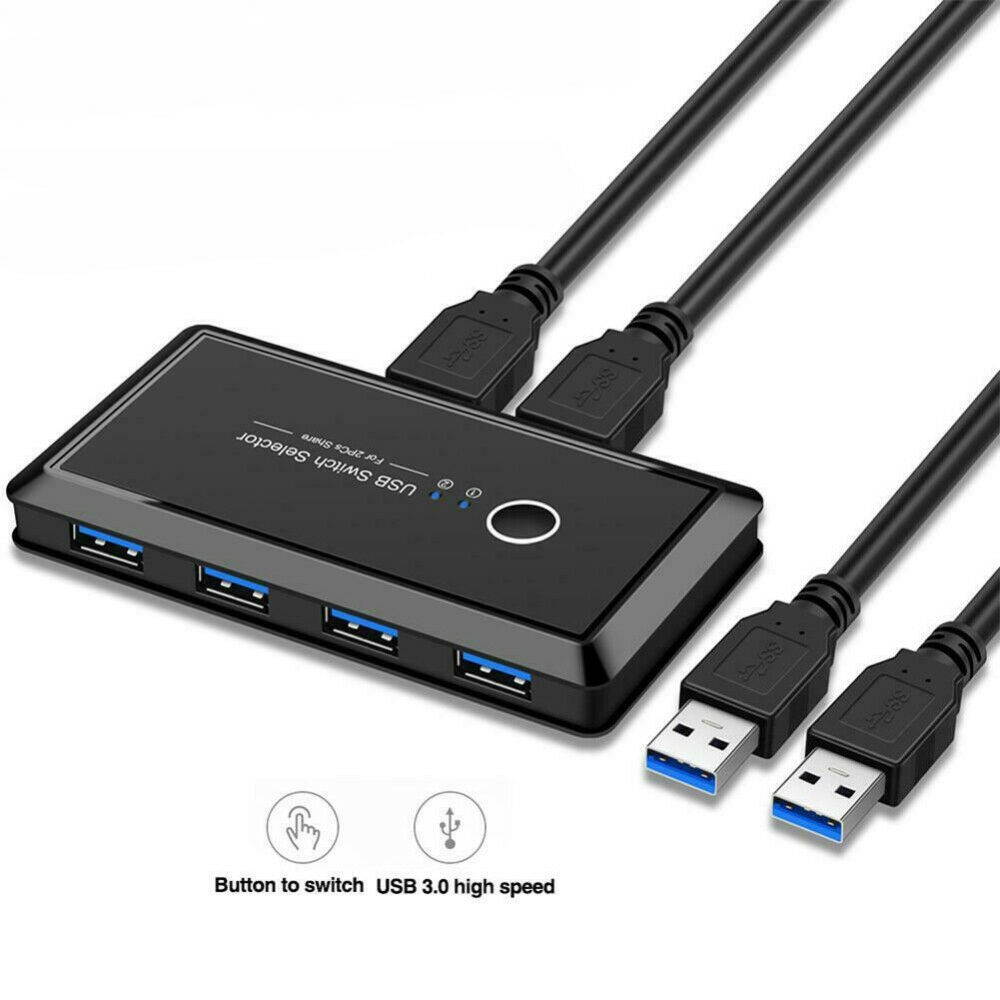 UKCOCO USB 3.0 Switch Selector 4 Port USB Sharing Switcher For PC Scanner Mouse Printer