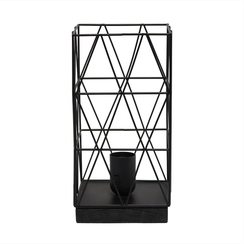Metal Geometric Square Table Lamp Black - Simple Designs