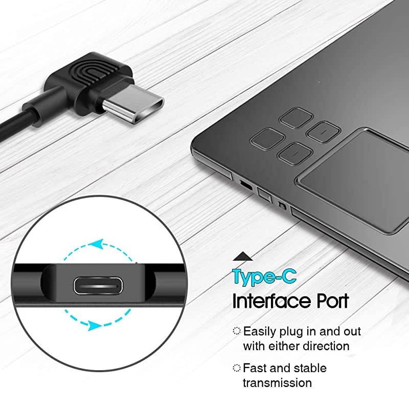 Drawing Tablet  A50 Graphics Pen Tablet 10x6 inch Active Area,Smart Gesture Touch and 8 Express Keys,with 8192 Levels Battery-Free Pen