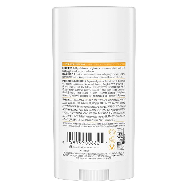 Schmidt's Coconut Pineapple Aluminum-Free Natural Deodorant Stick for Sensitive Skin - 2.65oz