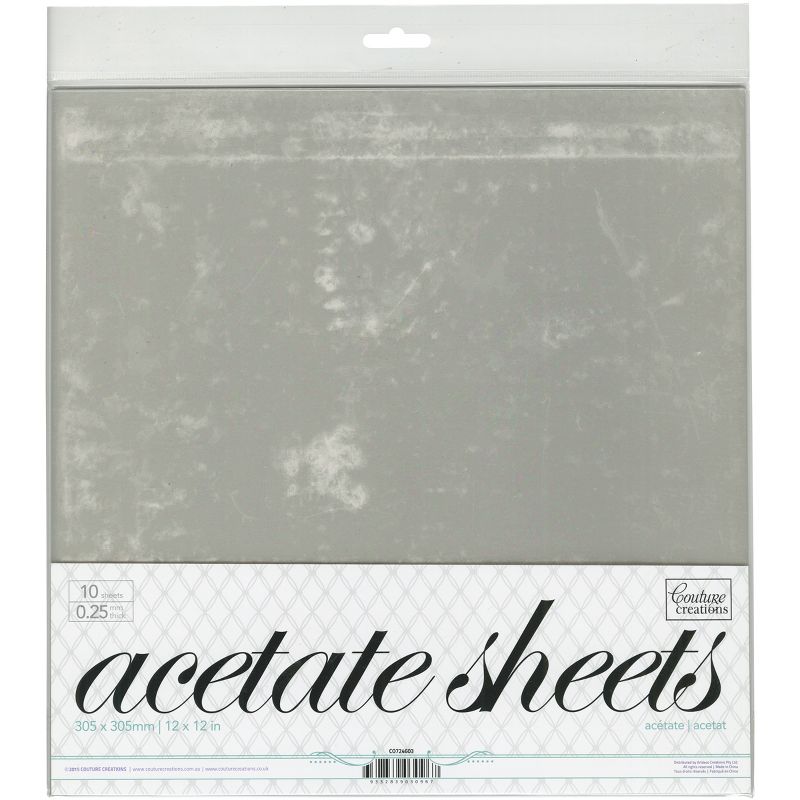 Couture Creations Acetate Sheets 12"X12" 10/Pkg-.25mm