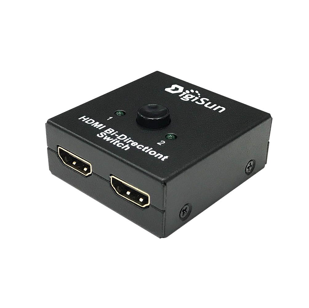 DigiSun VH121 HDMI 2 Ports Bi-Directional Switch, HDMI 1x2 or 2x1 switch to one throughout, Support UHD 4K2K/FHD 1080P