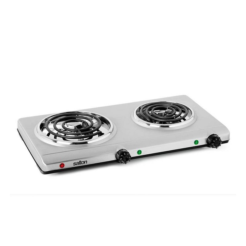 Salton Portable Cooktop Double Burner - Silver